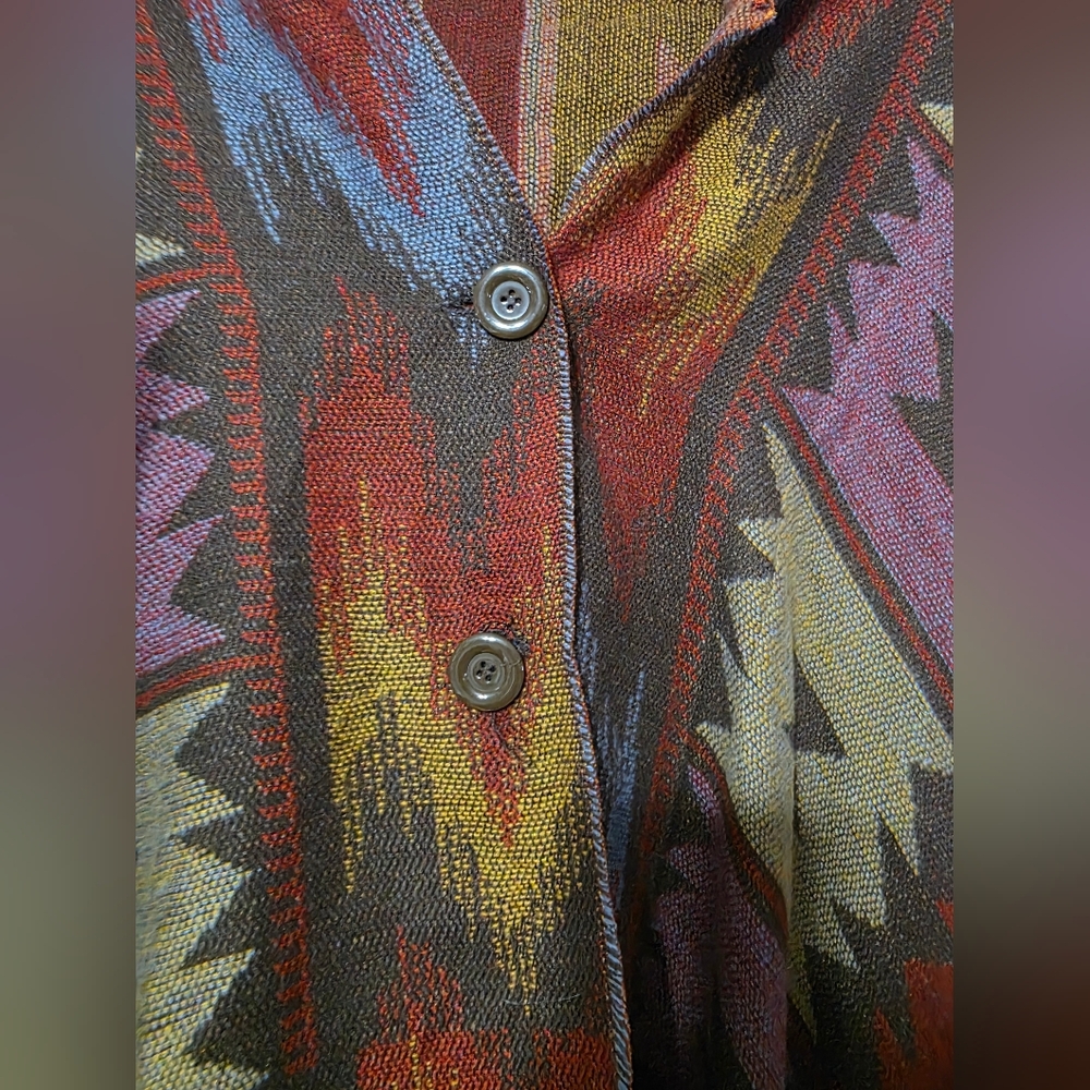 Multicolor Geometric Pattern Cape - image 2